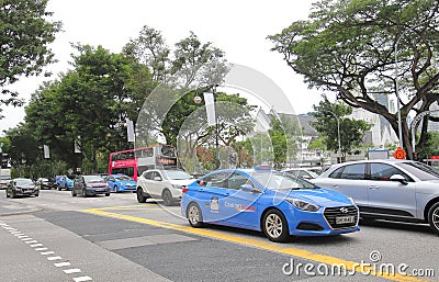 City traffic Singapore Editorial Stock Photo