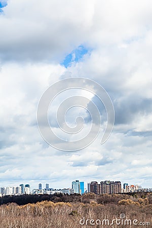 Heavy clouds over city Stock Photo