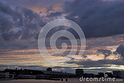 Heavy clouds skyline Amsterdam Stock Photo