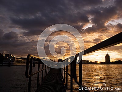 Heavy clouds skyline Amsterdam Stock Photo