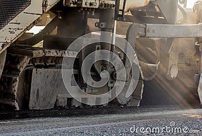 Heavy construction to widen a roadway Stock Photo