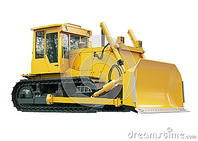 Heavy crawler bulldozer isolated Stock Photo