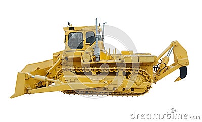 Heavy crawler bulldozer Stock Photo