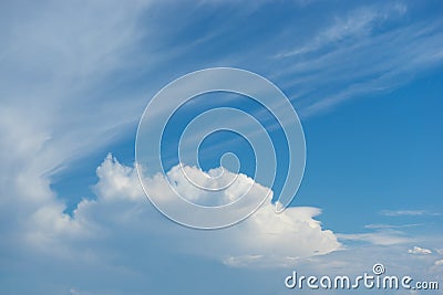 Heavy cumulus clouds in the sky before a thunderstorm Stock Photo