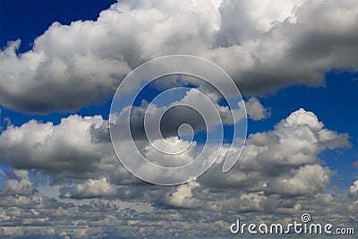 Heavy cumulus clouds, but white. Stock Photo