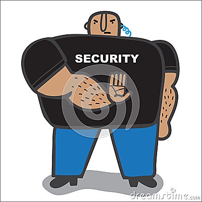 A heavy doorman Vector Illustration