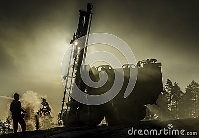 Heavy drilling machine Editorial Stock Photo