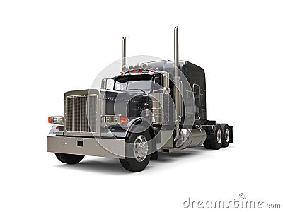 Heavy duty dark gray big truck Stock Photo