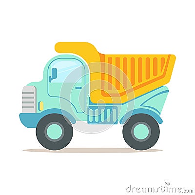 Heavy duty dump truck, construction machinery equipment colorful cartoon vector Illustration Vector Illustration