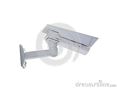 Heavy duty exterior surveillance camera back view Stock Photo