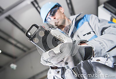 Machinery Operator Worker Stock Photo