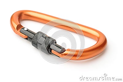 Heavy duty metal carabiner Stock Photo