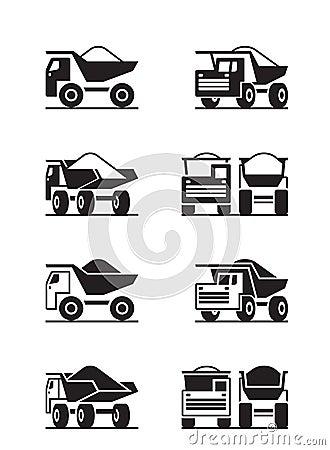 Heavy duty truck in different perspective Vector Illustration