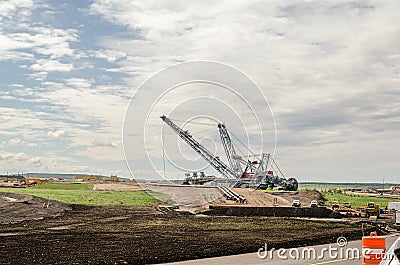 Heavy equipment for oil sands industry Stock Photo