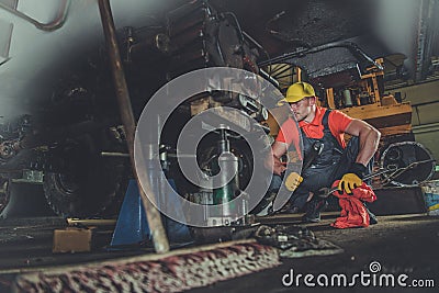 Heavy Equipment Repair Shop Stock Photo