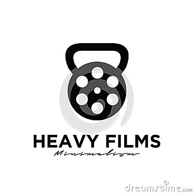 Heavy Films Studio Movie Video Cinema Cinematography Film Production logo design vector icon illustration Vector Illustration