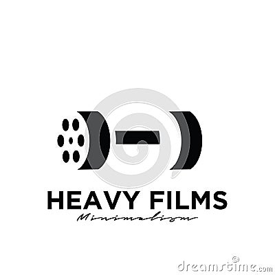 Heavy Films Studio Movie Video Cinema Cinematography Film Production logo design vector icon illustration Vector Illustration