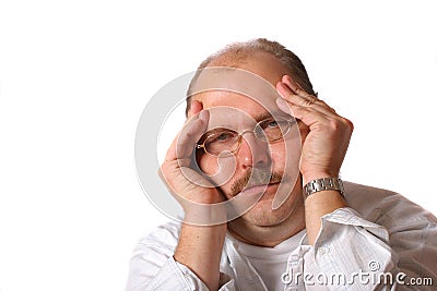 Heavy headache Stock Photo