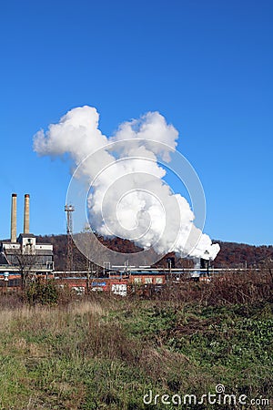 Heavy Industrial Coke Battery Quench Portrait Stock Photo