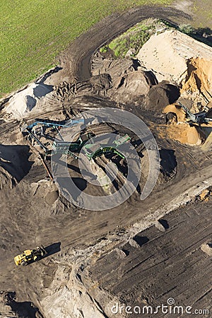 Heavy Industrial Equipment Sorting Materials Ready For Dispatch Stock Photo