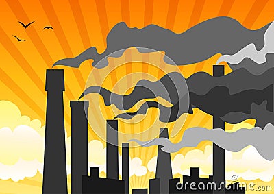 Heavy industrial smog Vector Illustration