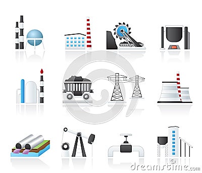 Heavy industry icons Vector Illustration