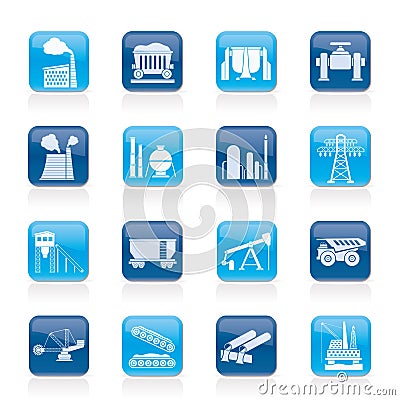 Heavy industry icons Vector Illustration