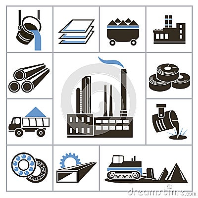 Heavy industry icons Vector Illustration