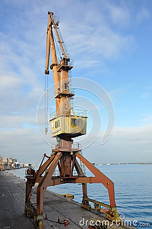 Heavy lifting crane in harbor port Editorial Stock Photo