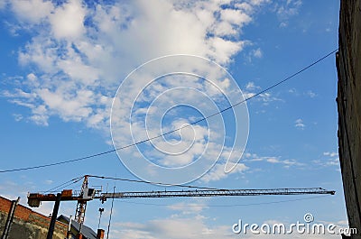 Heavy-load tower cranes on building Stock Photo