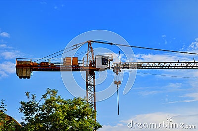 Heavy-load tower cranes on building Stock Photo