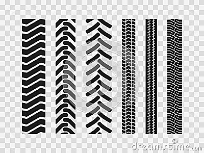 Heavy machinery tires track patterns Vector Illustration