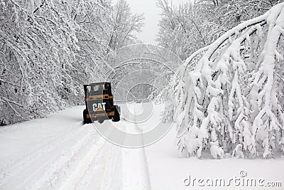 Heavy Northern Michigan Snowfall Editorial Stock Photo