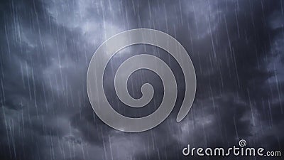 Heavy rain falling from dramatic Sky. With dark stormy white clouds, time lapse shot Heavy rain falling from dramatic Sky. With dark stormy white clouds, time lapse shot