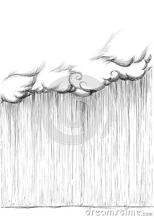 Heavy rain out of a big cloud Stock Photo