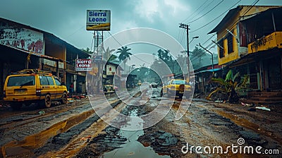 Heavy rain in Sierra Leone Stock Photo