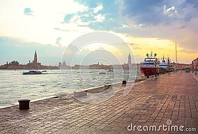 Heavy rain Venice Stock Photo