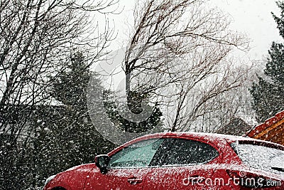 Heavy snow is dangerous for motorists Stock Photo