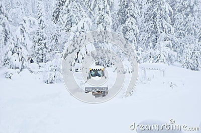 Heavy snow removal after storm Stock Photo