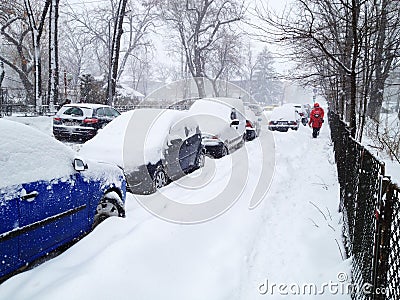 Heavy snowfall Editorial Stock Photo
