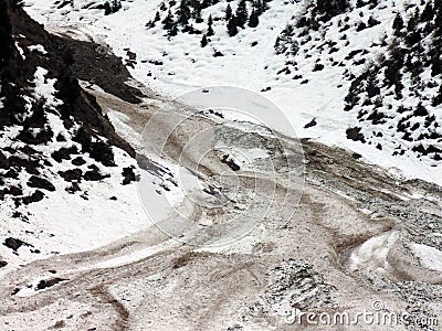 Heavy Snowfall In Jammu & Kashmir, Snow Mountain, Kashmir, India. Stock Photo