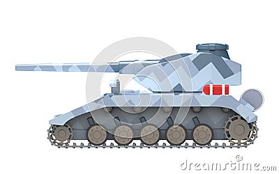 Tank heavy fantastic side Cartoon Illustration