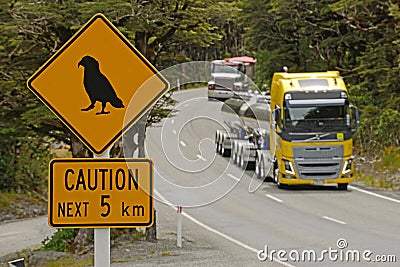 Heavy traffic leaving the kea danger zone Stock Photo