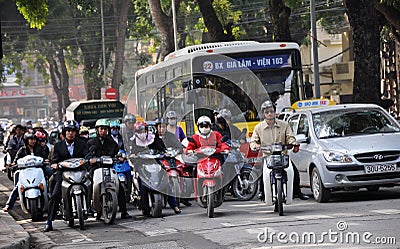 Heavy Traffic in Vietnam Editorial Stock Photo