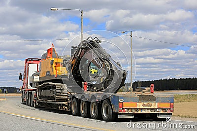 Heavy Transport Vehicle at Road Intersection Editorial Stock Photo