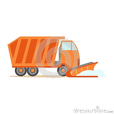 Heavy Truck With Empty Trailer , Part Of Roadworks And Construction Site Series Of Vector Illustrations Vector Illustration