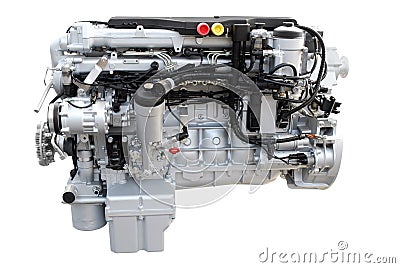 Heavy truck engine isolated Stock Photo