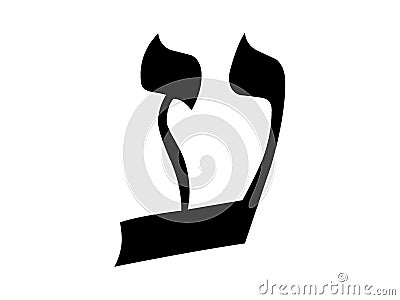 Hebrew alphabet letter Ayin Vector Illustration