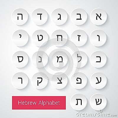 Hebrew alphabet Vector Illustration