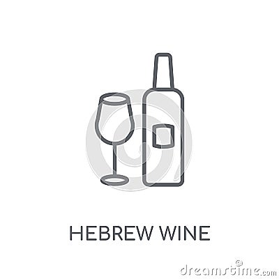 Hebrew Wine linear icon. Modern outline Hebrew Wine logo concept Vector Illustration